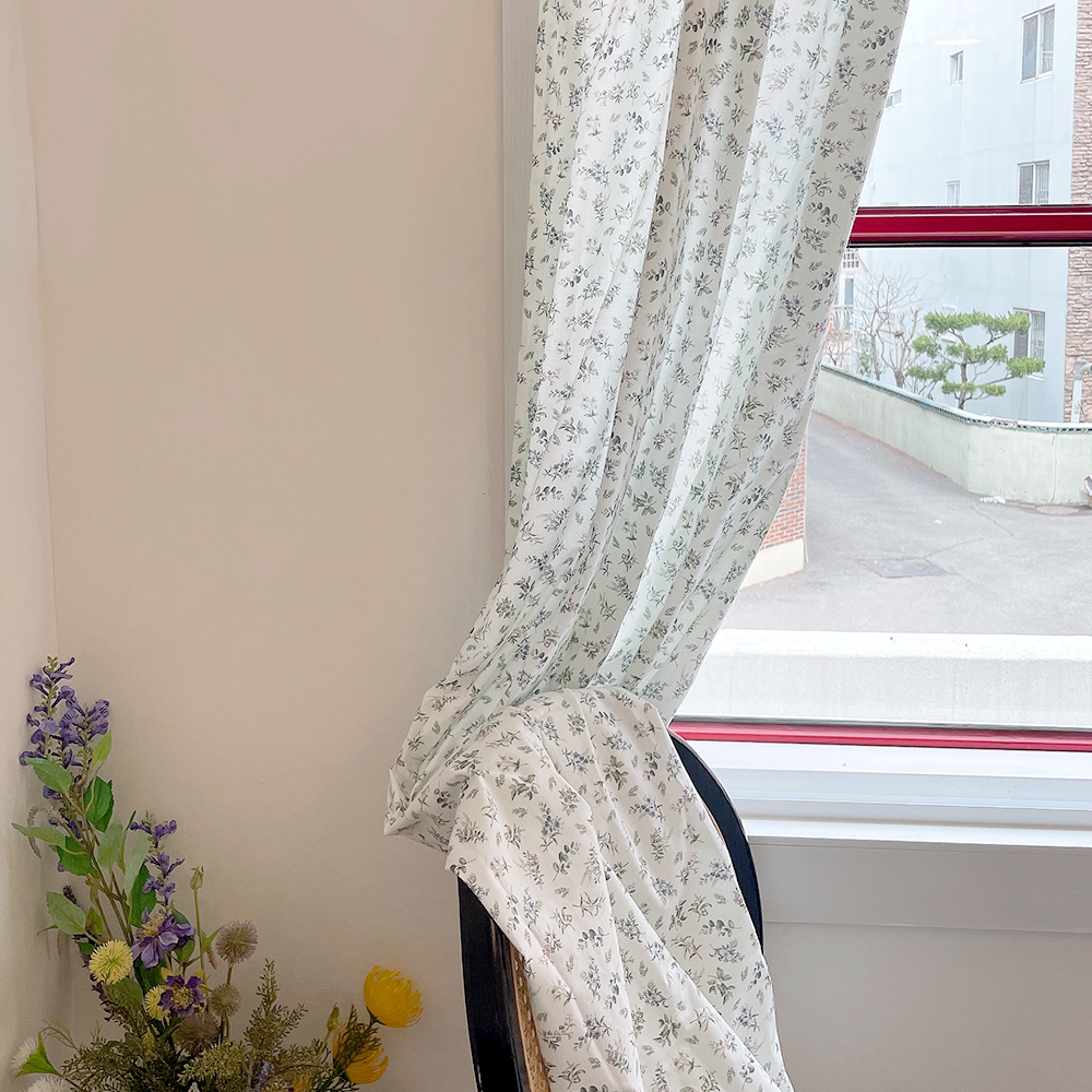 아덴 꽃무늬 커튼 빈티지 프린트