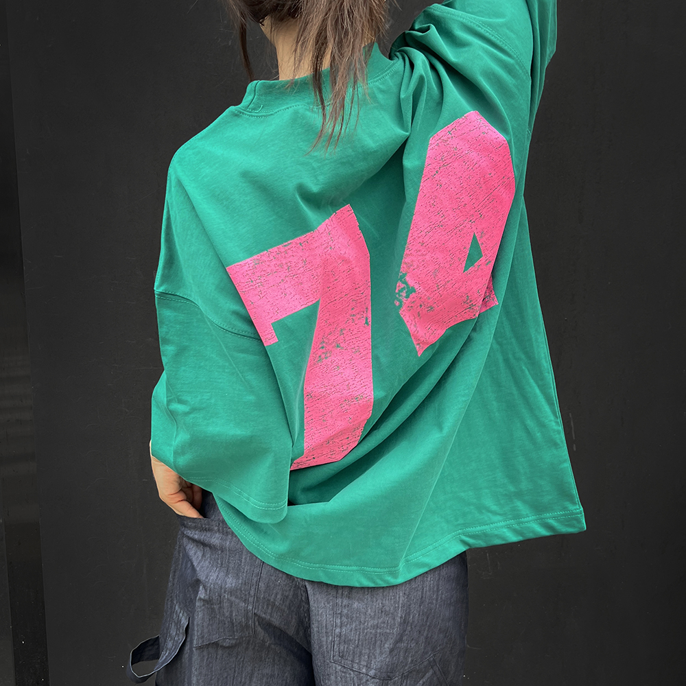 74 크랙 프린팅 나염 오버핏 루즈핏 남녀공용 반팔티셔츠 3color - 상세 이미지 5