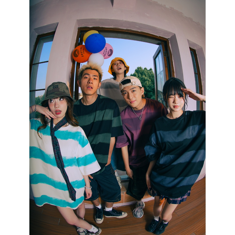 타이다이 스트라이프 티셔츠 커플 힙한 빈티지 y2k 여름 데일리 연예인 패션 코디 기자회견 - 상세 이미지 2
