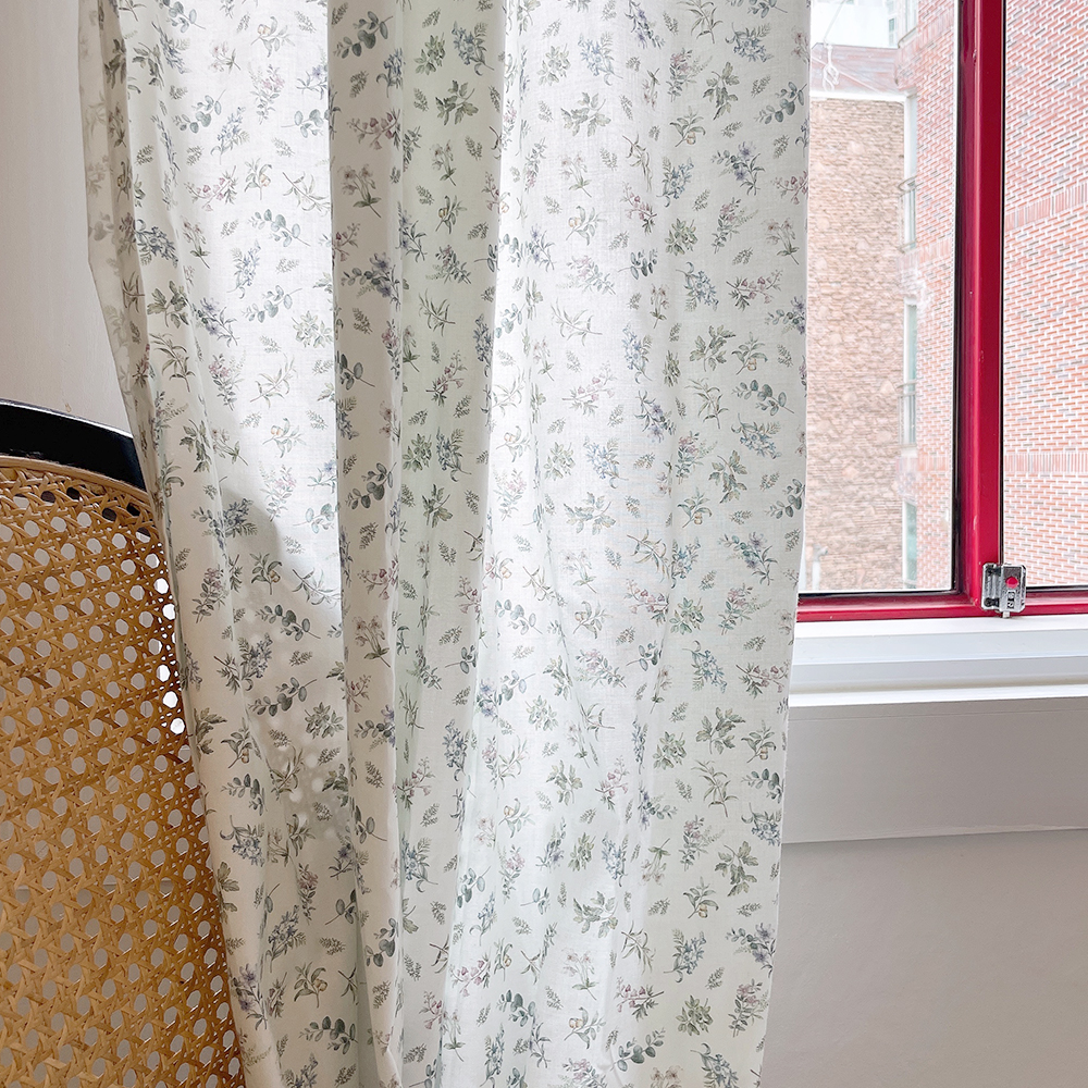 아덴 꽃무늬 커튼 빈티지 프린트