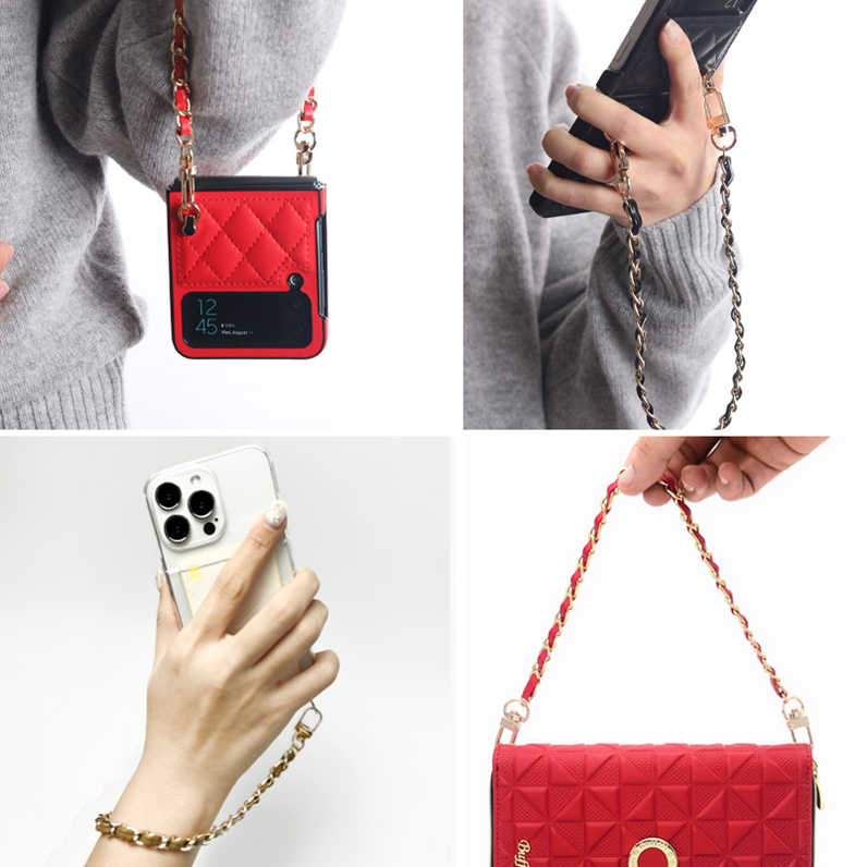 가죽 핸드폰 체인 스트랩 가방줄 폰케이스 손목 목걸이 어깨끈 도난 방지 - 상세 이미지 2