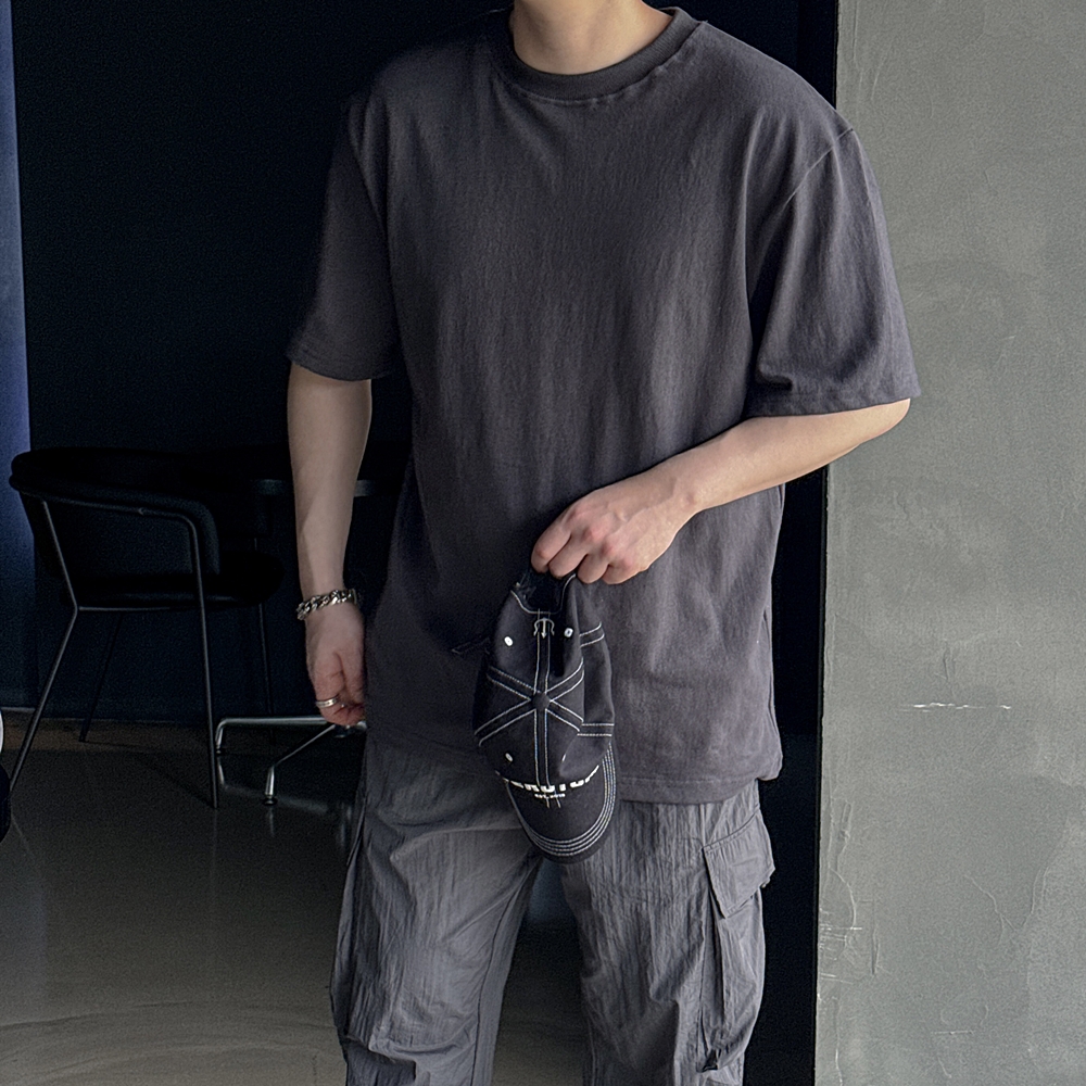 어깨넓어보이는 10수반팔티 흰티 흰색면티 - 상세 이미지 4