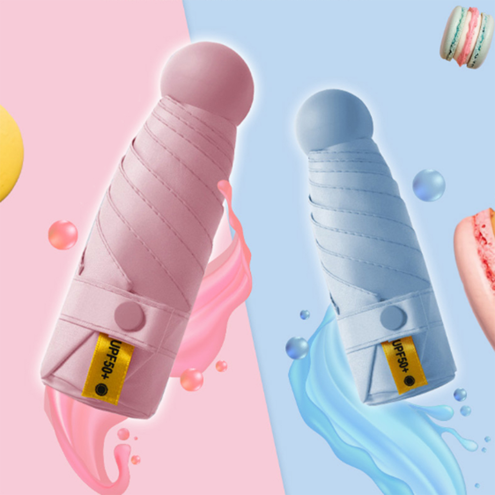6K 미니 우산 UPF 50+소형 휴대용 파스텔 암막 초경량 가벼운 경량 튼튼한 학생 - 상품 이미지
