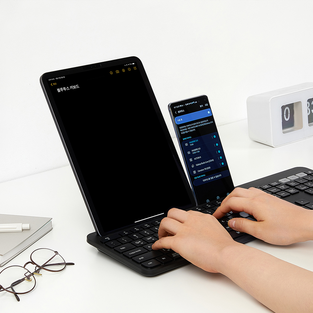 아이노트 608 저소음 블루투스키보드 애플 아이패드 삼성 태블릿 노트북 일반PC 멀티페어링 - 상세 이미지 2