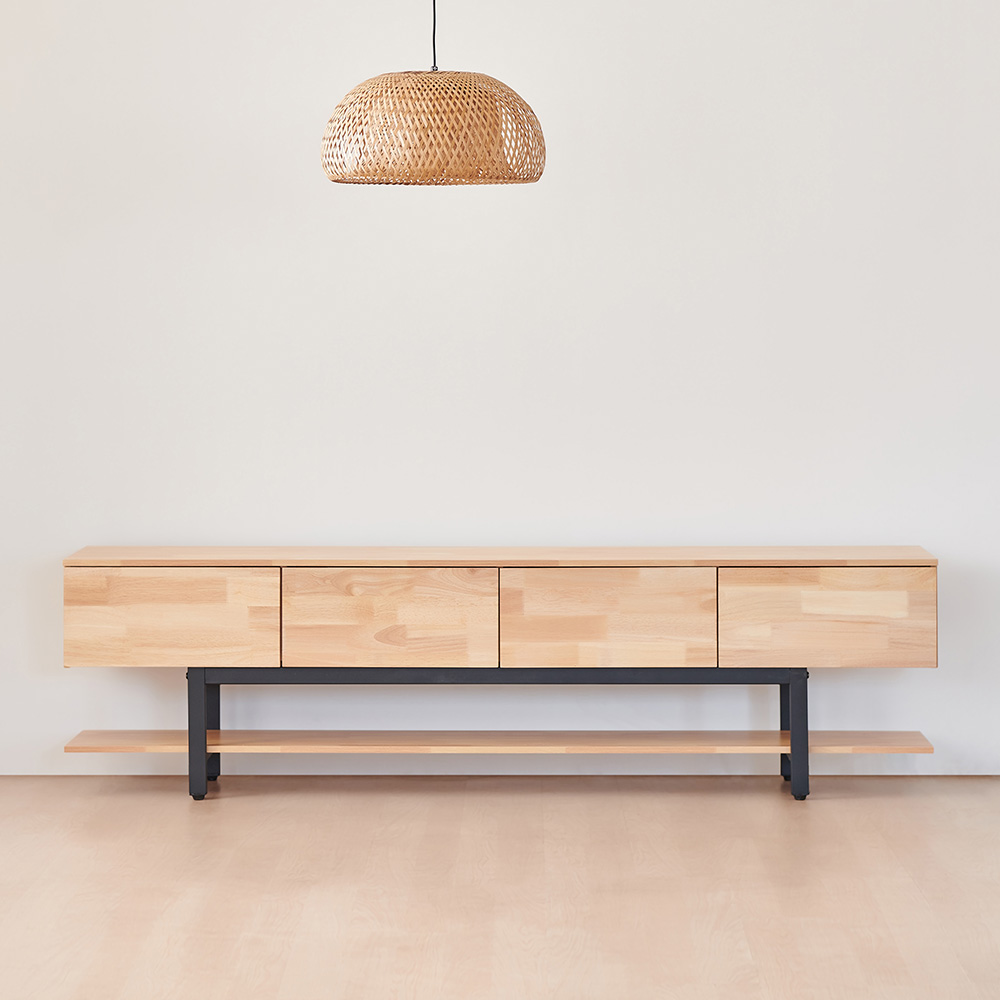 동서가구 루베른 고무나무 거실장 2000x400x560mm, 내추럴