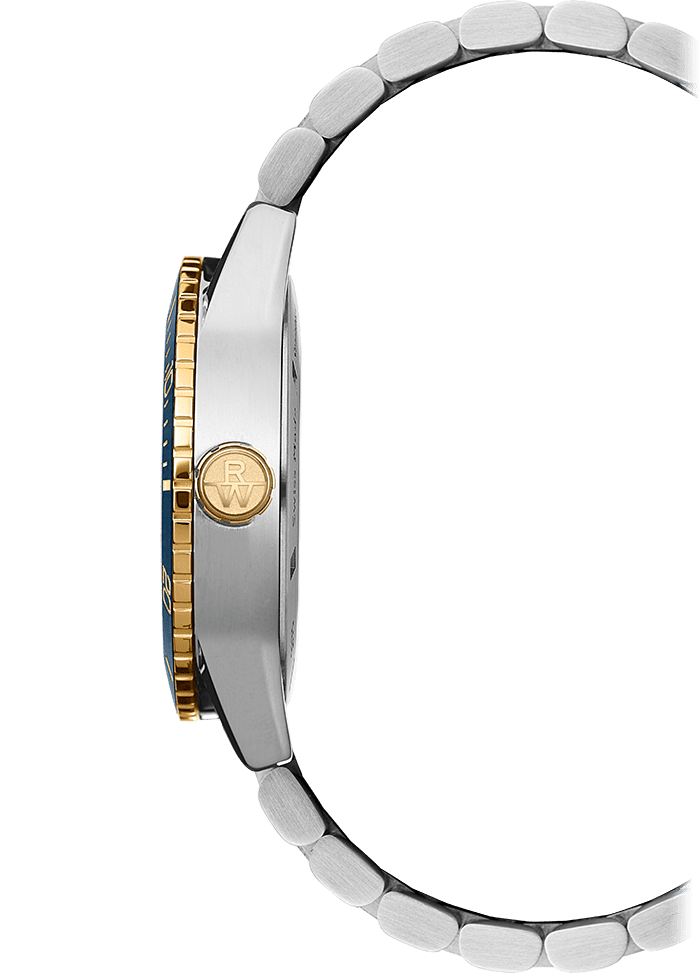 [레이몬드웨일] 프리랜서 다이버 그라데이션 스틸 42mm 골드 블루 - 상세 이미지 2