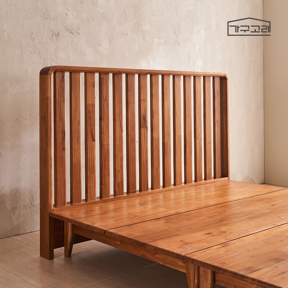 가구고래 솔레아 참죽나무 평상형 원목 침대 프레임 SS