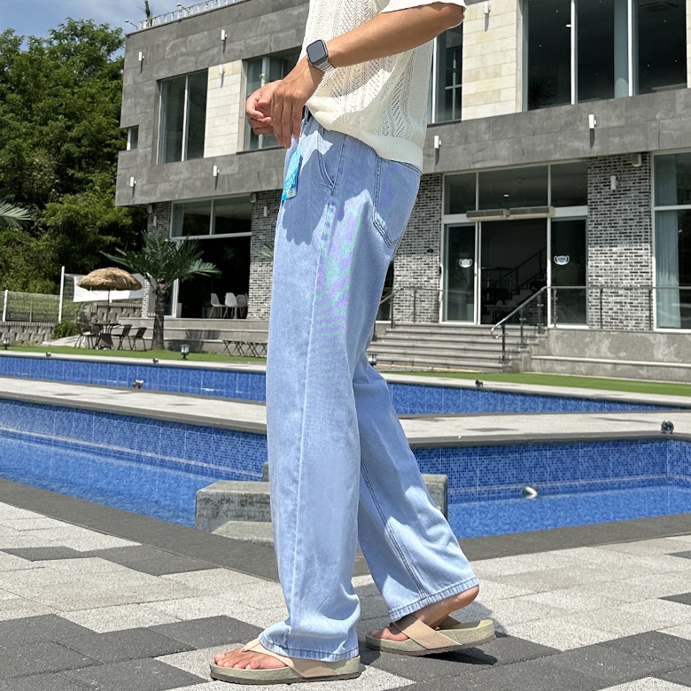 남자 데님 아이스 쿨링 팬츠 와이드 팬츠 3단기장 남자 팬츠 고르는법