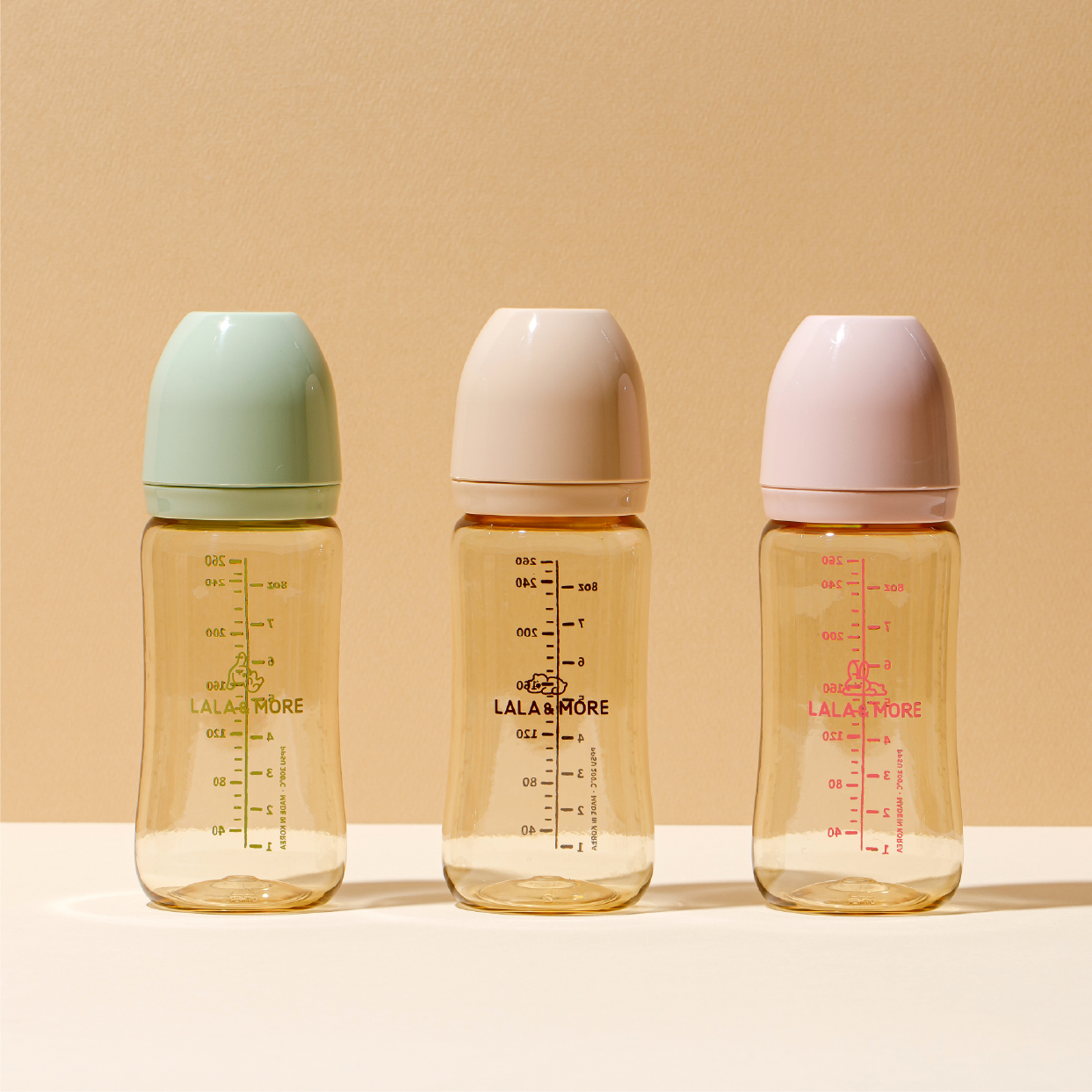 라라앤모어 PPSU 캐릭터 배앓이 젖병 노꼭지 세트 260ml - 상품 이미지