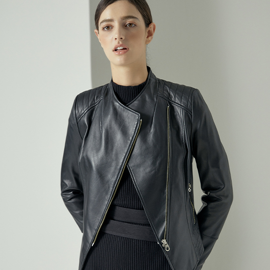 [로보] 이태리 램스킨 퀼팅 가죽자켓 DJK20C300