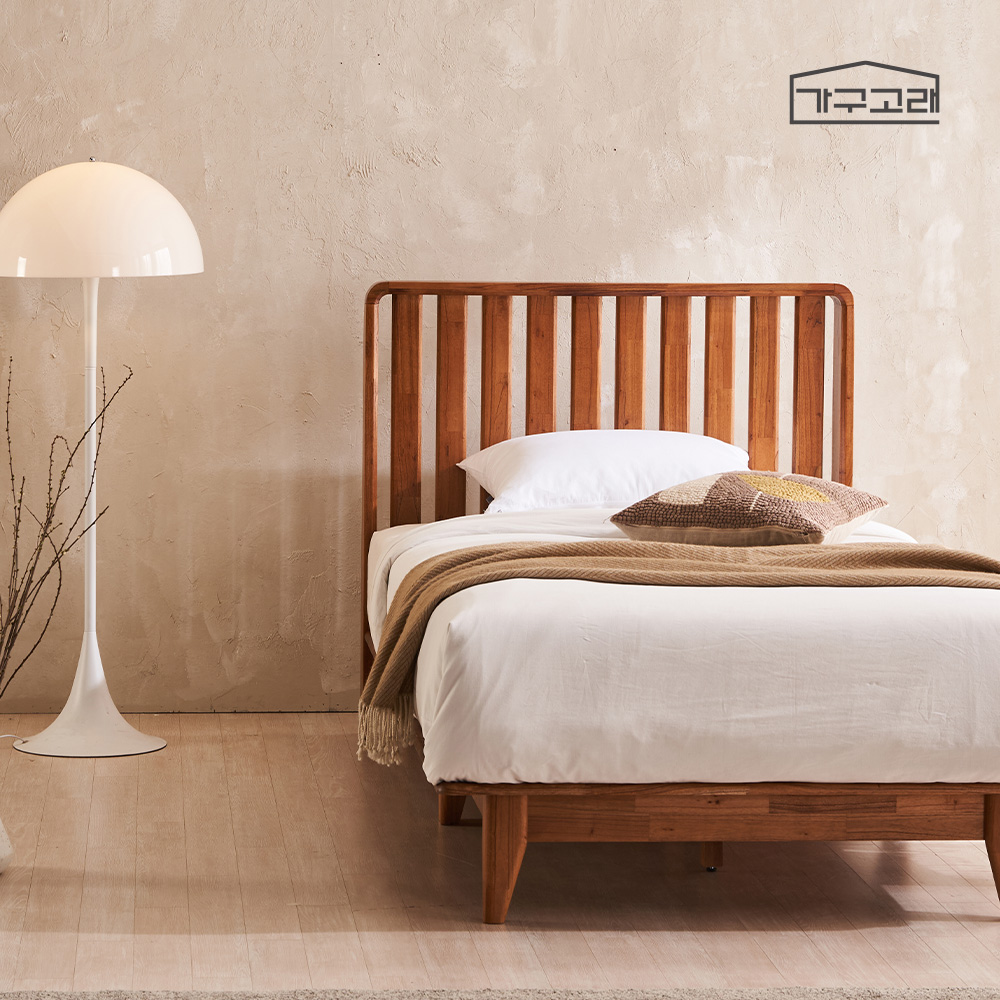 가구고래 솔레아 참죽나무 평상형 원목 침대 프레임 SS