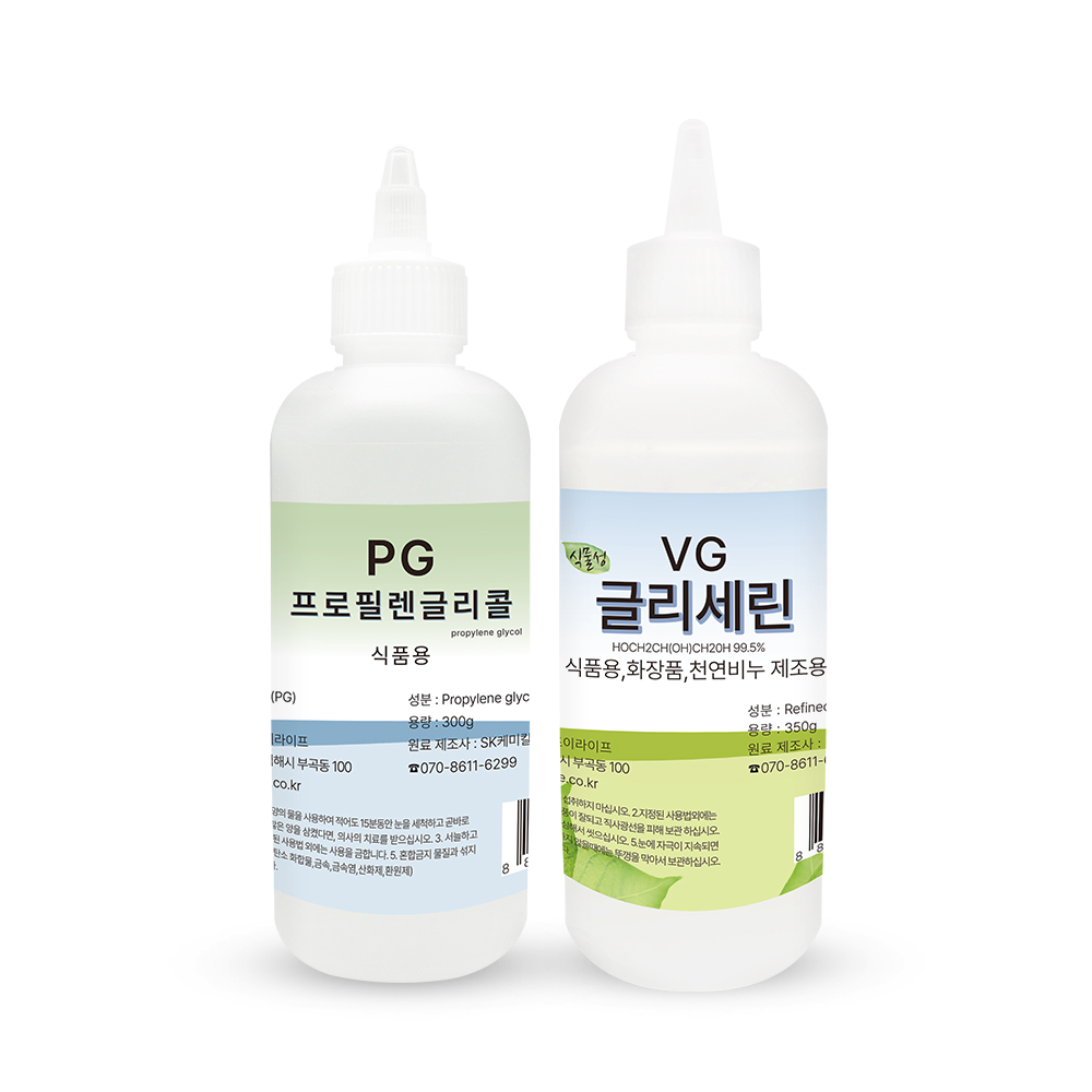 프로필렌글리콜 PG 300g+식물성 글리세린 VG 350g 세트 식품첨가물 천연비누만들기 - 상품 이미지