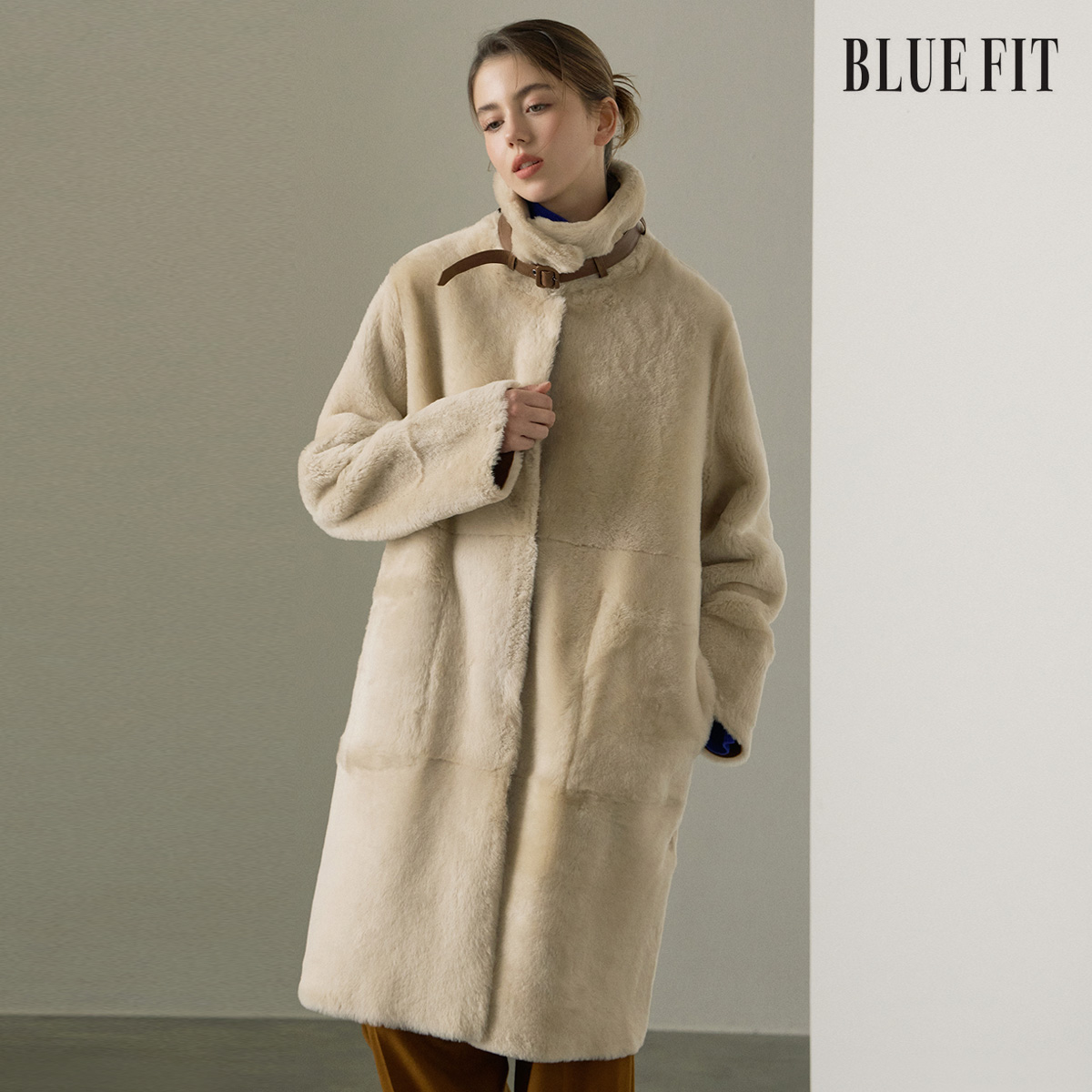 [로보] 스페인 리버시블 넥벨트 무스탕 코트 SSC23C097 상세 이미지 3