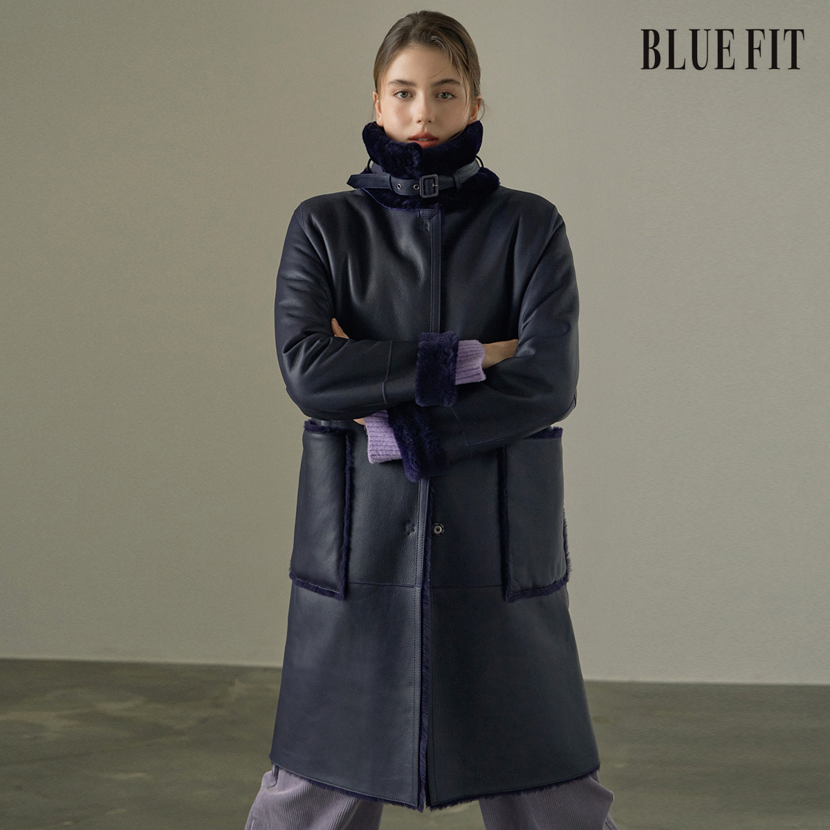 [로보] 스페인 리버시블 넥벨트 무스탕 코트 SSC23C097 상세 이미지 8