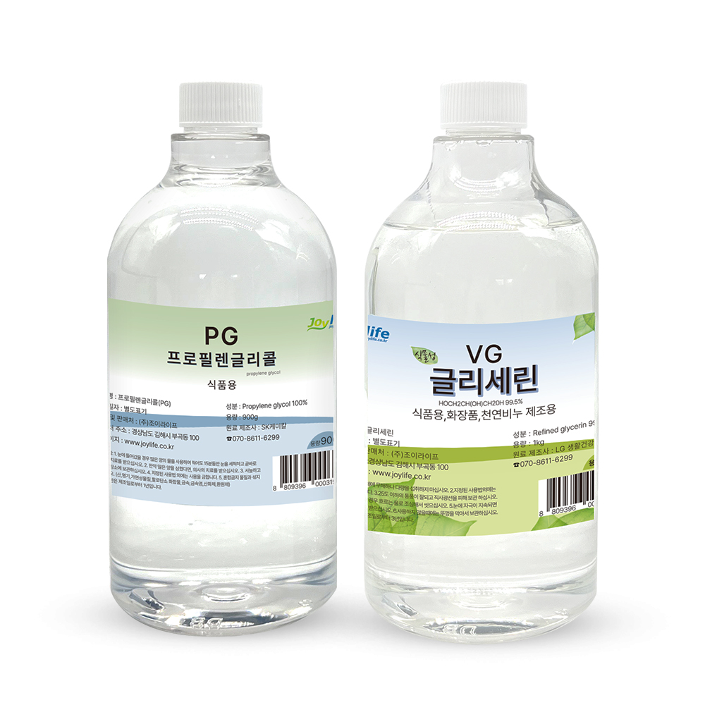 프로필렌글리콜 PG 900g+식물성 글리세린 VG 1kg 세트 식품 첨가물 비누 만들기 - 상품 이미지
