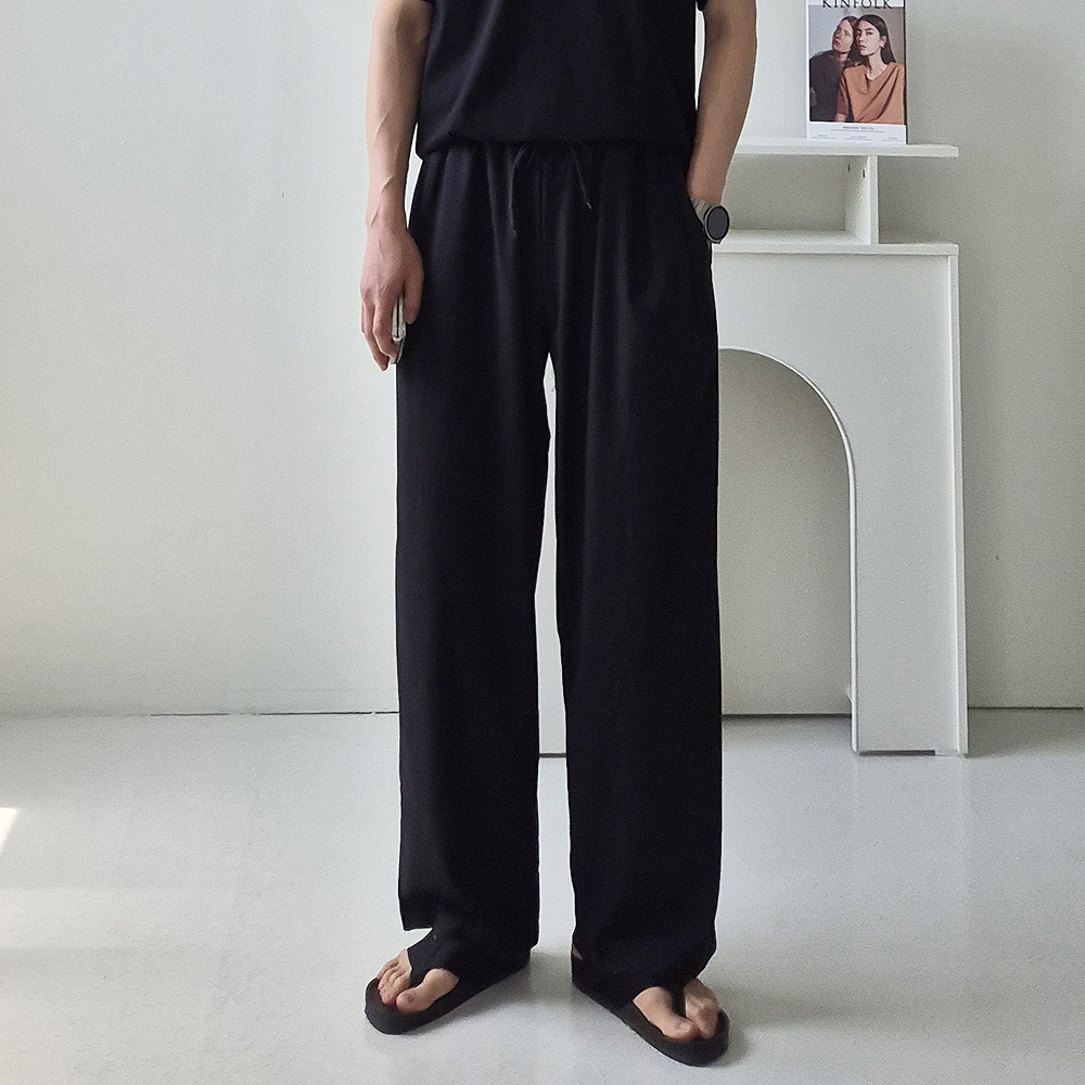 남자 와이드팬츠 링클프리 밴딩 아이스팬츠 남자냉장고바지 - 상세 이미지 3