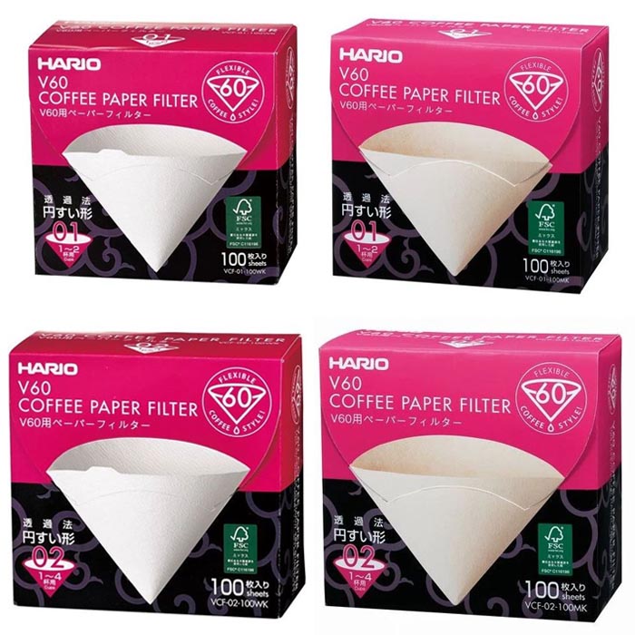 하리오 종이 필터 V60 커피 거름종이 여과지 핸드드립 필터 1-4컵 100매 상자 - 상세 이미지 2