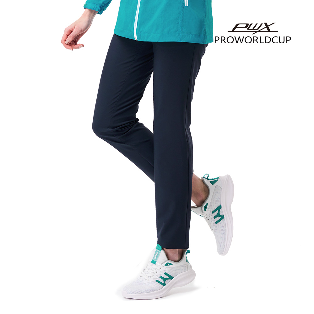 [PWX]Q223-7621-1DN 여성 벨트형 밴딩 팬츠 - 상품 이미지