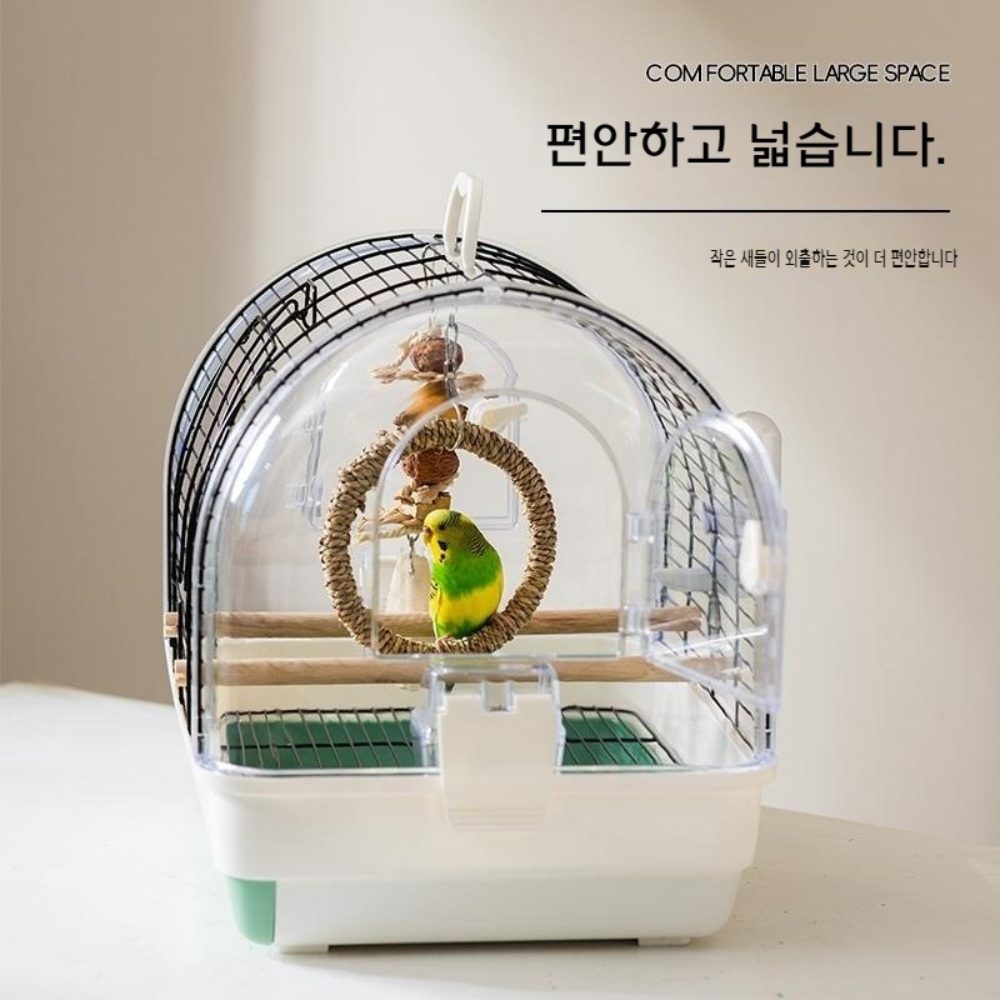 앵무새 이동장 새장 새집 산책 이동가방 외출 케이지 휴대용 투명 여행 새 - 상세 이미지 4