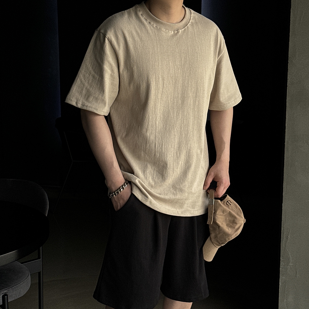 어깨넓어보이는 10수반팔티 흰티 흰색면티 - 상세 이미지 5
