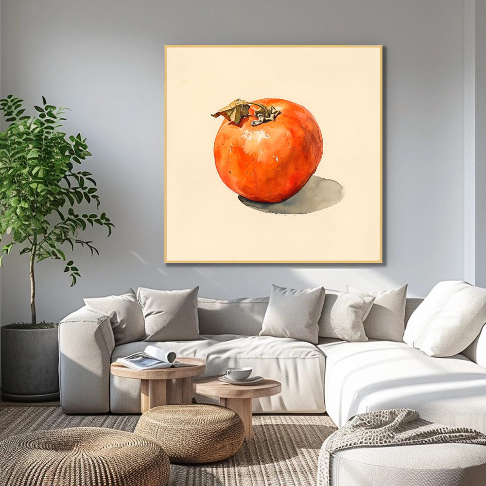 홍시의계절 80x80cm 무광블랙 알루미늄액자 감그림 - 상세 이미지 2