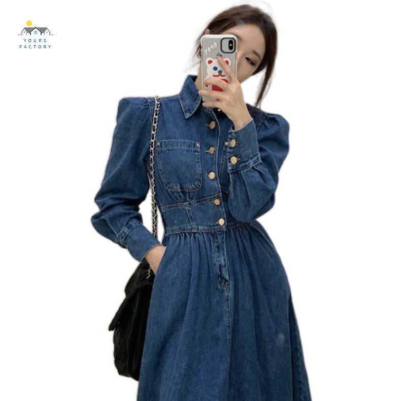 가을데님원피스 빅사이즈청원피스 셔츠 롱 - 상세 이미지 5