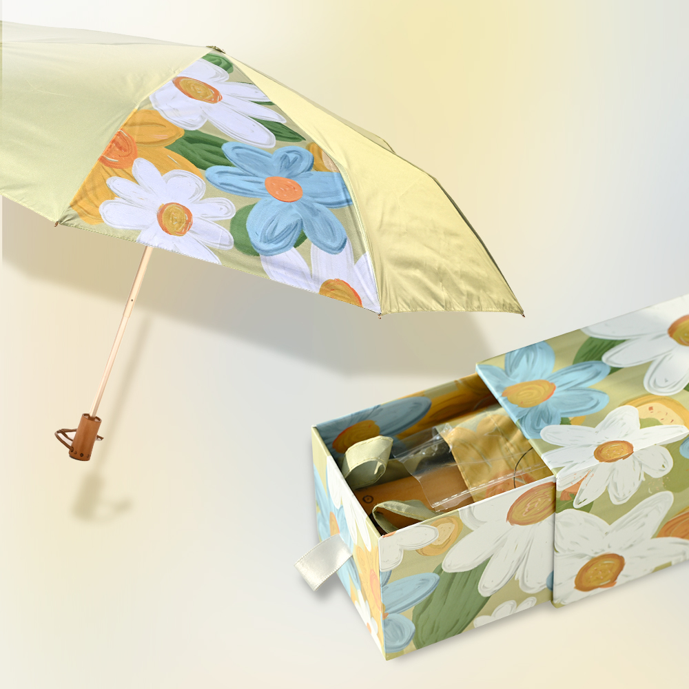 뷰스트 휴대용 이중 암막 자외선차단 플라워 양산 우산겸용 선물세트