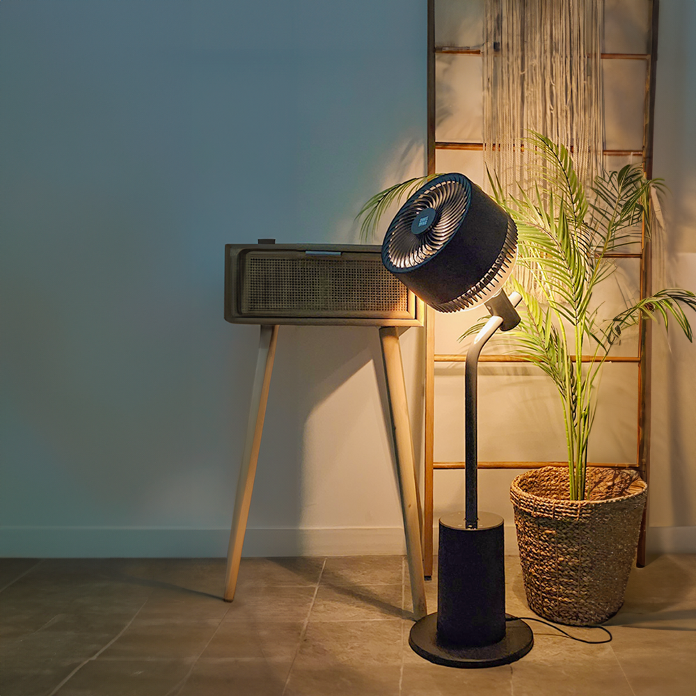 BLDC 서큘레이터 무소음 선풍기 공기순환 스탠 써큘레이터 무드등 블랙