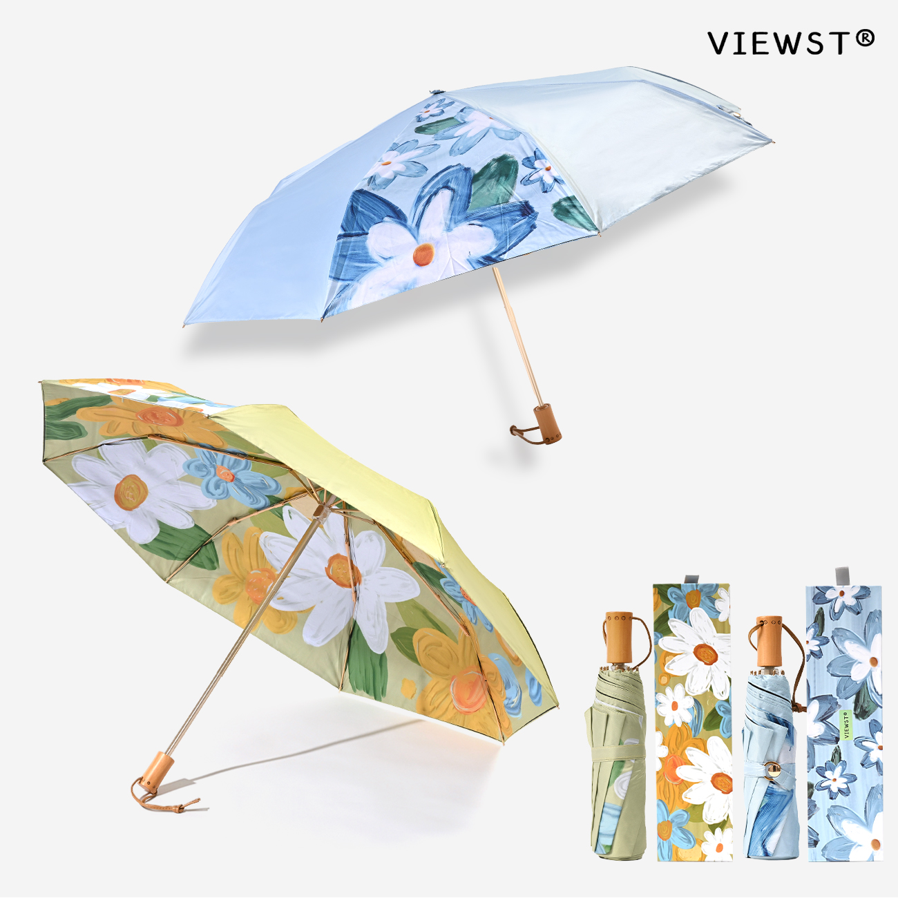 뷰스트 휴대용 이중 암막 자외선차단 플라워 양산 우산겸용 선물세트