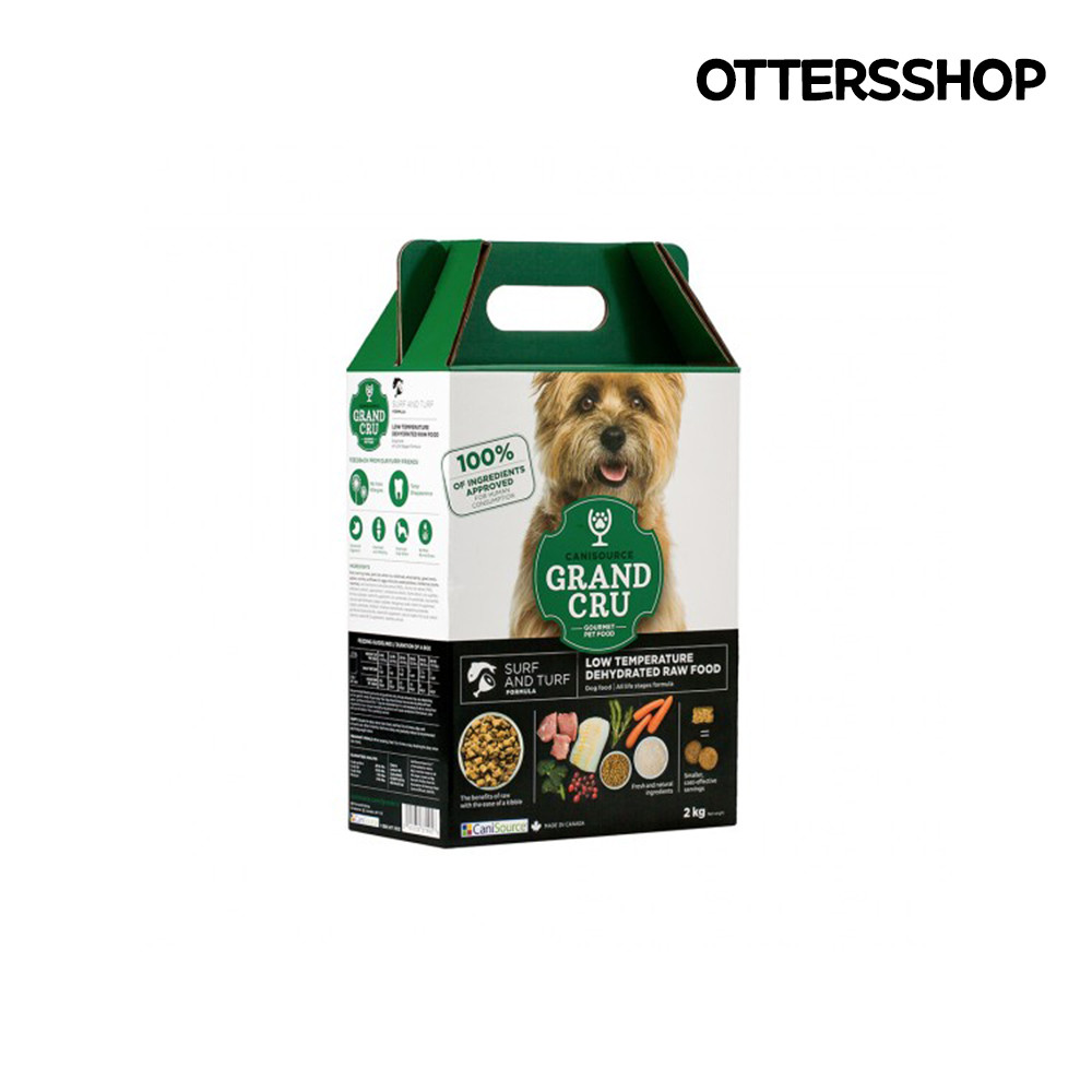 (N포인트 지급) 캐니소스 그랑크뤼 강아지 반려견 생식 저온건조 단백질 알러지 관절 사료 서프앤터프, 2kg, 1개