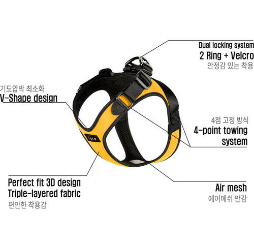 아이그로 베러워크 강아지 하네스 소형견 중형견 가슴줄 초소형견 산책줄 XS