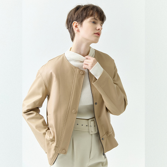 [로보] 블로썸 셔링 레더 재킷 GJK22A119 상세 이미지 3