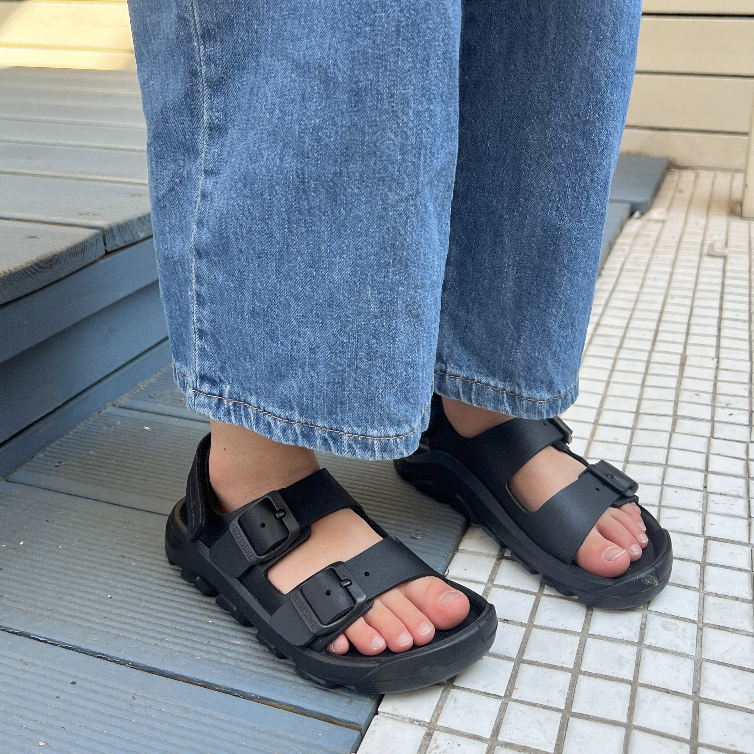 버켄스탁 키즈 샌들 블랙 핑크 150mm-220mm - 상세 이미지 5