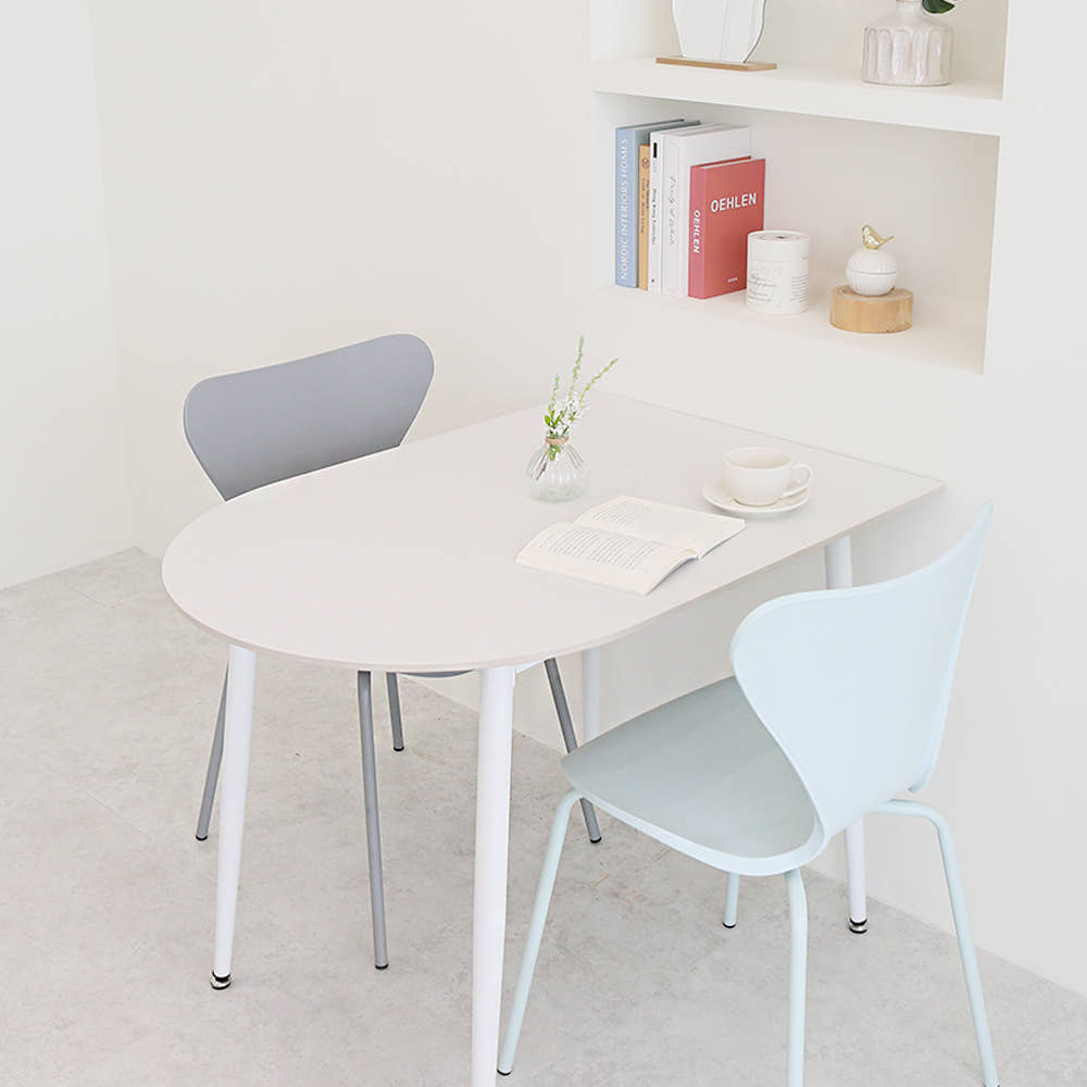 2인 세라믹테이블 포세린 원형 반타원