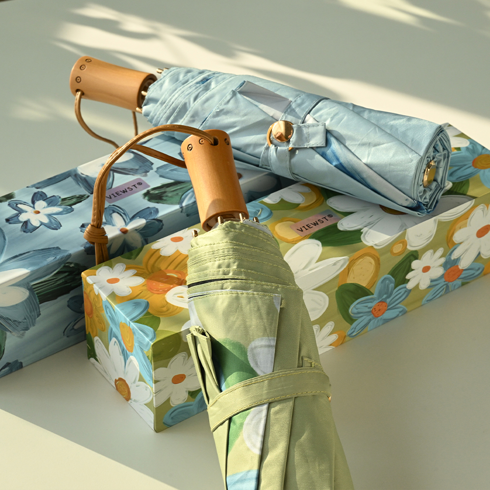 뷰스트 휴대용 이중 암막 자외선차단 플라워 양산 우산겸용 선물세트