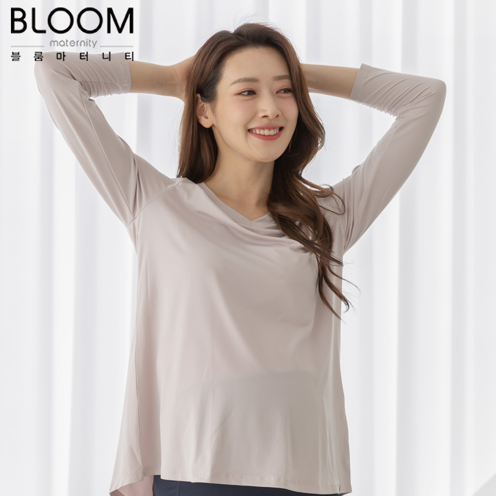 블룸마터니티 브이넥 긴팔 임산부요가티셔츠 임부복 임산부요가복 이미지 8