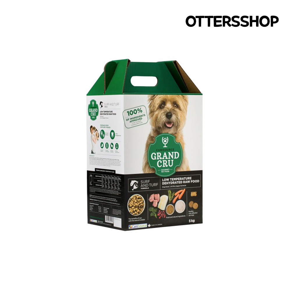 (N포인트 지급) 캐니소스 그랑크뤼 강아지 반려견 생식 저온건조 단백질 알러지 관절 사료 서프앤터프, 5kg, 1개