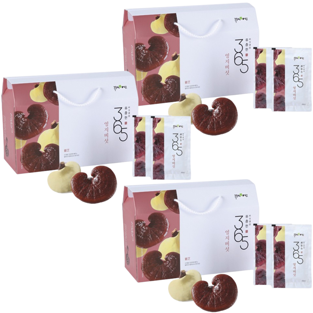류충현 영지버섯 진액 즙 80ml 30포 x3박스 엑기스 약용 버섯 건강즙 베타글루칸 - 상품 이미지