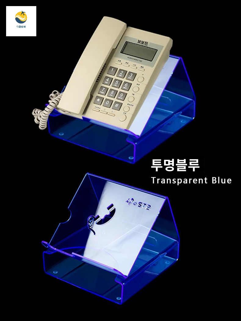 책상 사무실 투명 유선전화기스탠드 겸용 아크릴 모니터 태블릿 - 상세 이미지 3