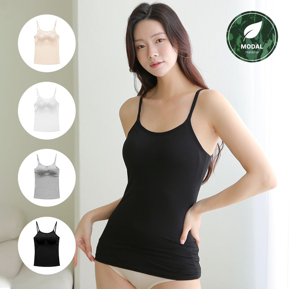 핑크앤다이아 4XL까지 모달 노와이어 브라캡 내장 끈나시 빅사이즈 브라탑나시 인견 런닝 제품 이미지