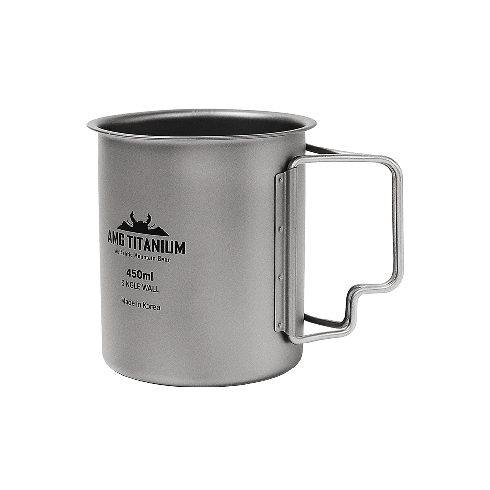 티타늄컵 AMG 티타늄 캠핑 컵 머그컵 등산 백패킹 캠핑용 450 +WB케이스
