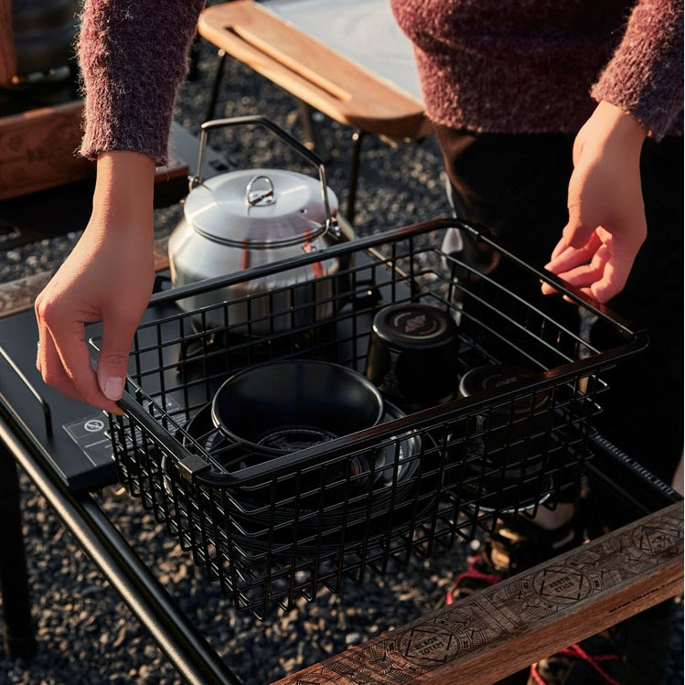 대륙의 테팔 캠핑 식기 기하학 디자인 스텐 블랙 접시 세트 ETP