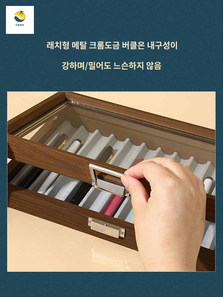 가죽케이스 대용량 고급형 단 만년필보관함 컬렉션 트레이 - 상세 이미지 3
