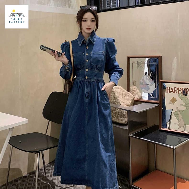 가을데님원피스 빅사이즈청원피스 셔츠 롱 - 상세 이미지 2