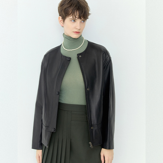 [로보] 블로썸 셔링 레더 재킷 GJK22A119 상세 이미지 5