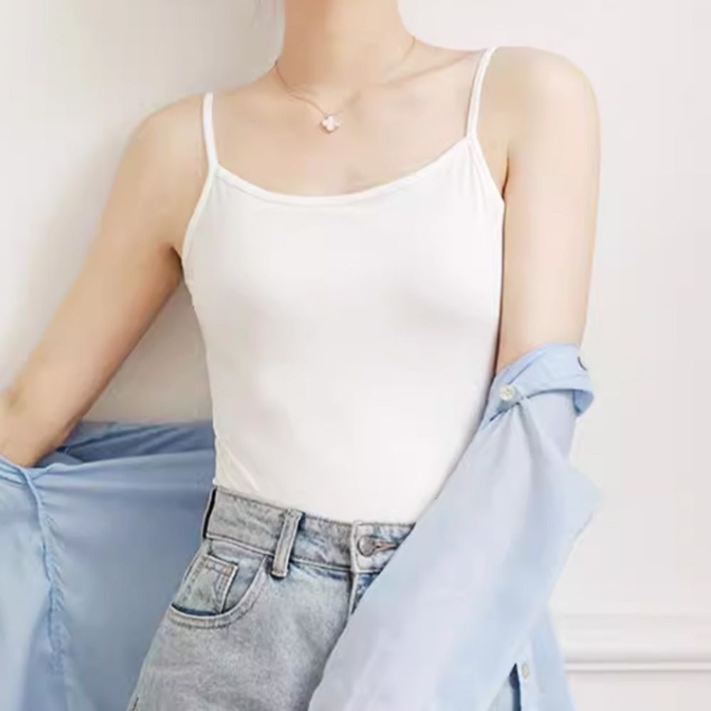 밀라노 올인원 베이직 브라런닝 캡내장나시 모달 브라 캐미솔 나시탑 2매 - 상세 이미지 2