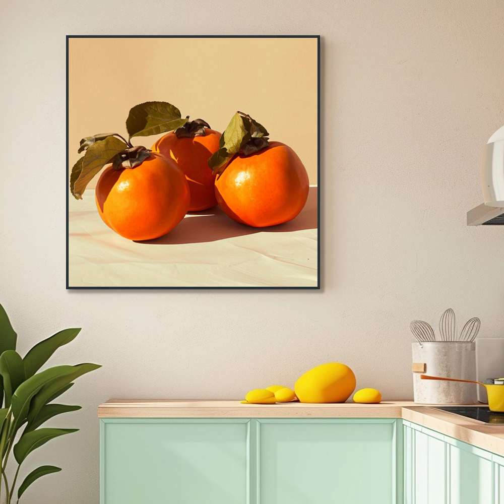 홍시의계절 80x80cm 무광블랙 알루미늄액자 감그림 - 상세 이미지 5
