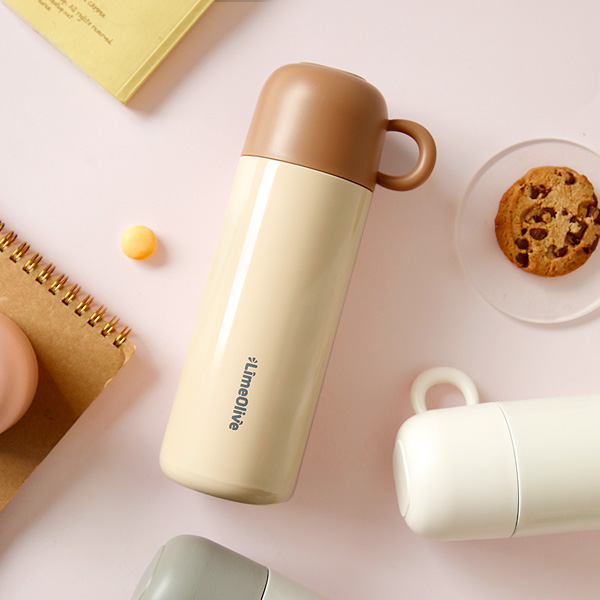 원터치 텀블러 500ml 대용량 보온보냉 손잡이 등산 물병