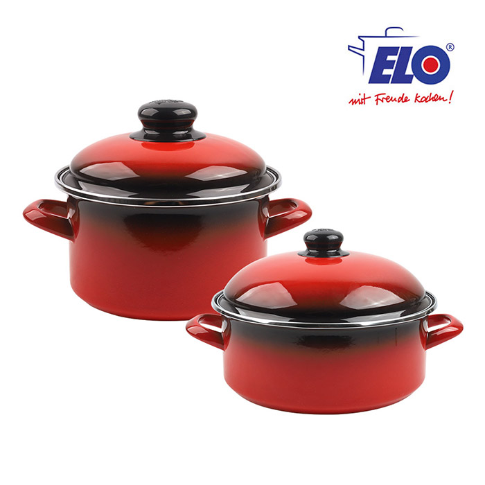 ELO 빨강법랑 일반형24cm + 깊은형24cm - 상품 이미지