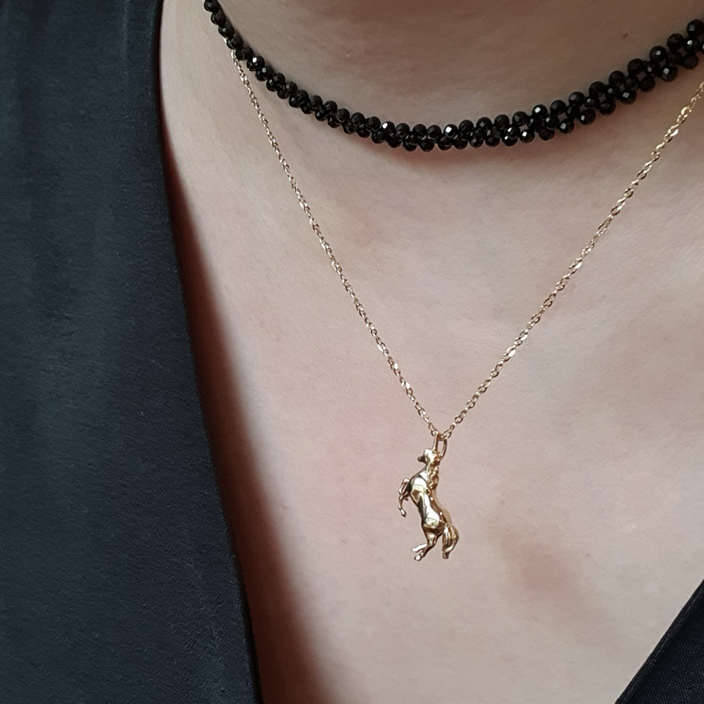 행운의 목걸이 찰랑시 유니콘 펜던트 14k 18k 고급 럭셔리 이미지 6